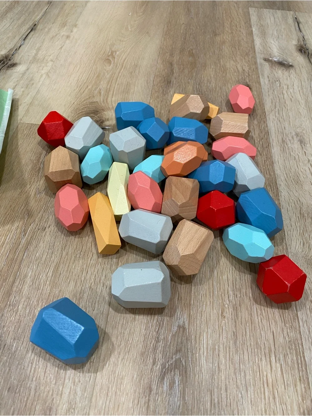 Pine Wood XL Eco Stacking Rocks 31piece Sensory STEM Montessori Building Blocks